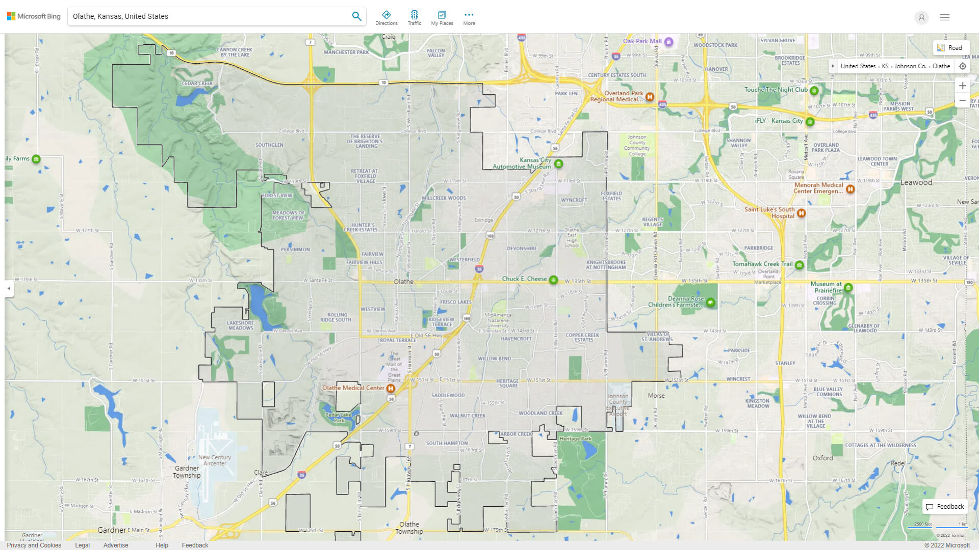 Olathe Detailed Map
